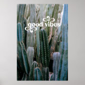 Good Vibes | Trendy Retro Summer Desert Cactus Poster (Vorne)