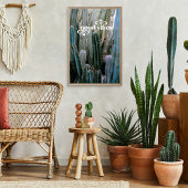 Good Vibes | Trendy Retro Summer Desert Cactus Poster