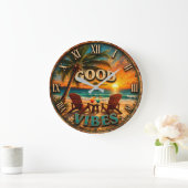Good Vibes Tropical Beach Große Wanduhr (Zuhause)