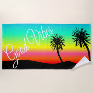 Good Vibes Tropical Sommerzeit Strandtuch