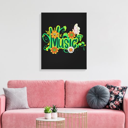 Good Vibes Typografy Leinwanddruck (Insitu (Wohnzimmer))