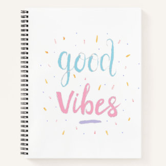 "Good Vibes" Uni Ruled Notebook Notizblock