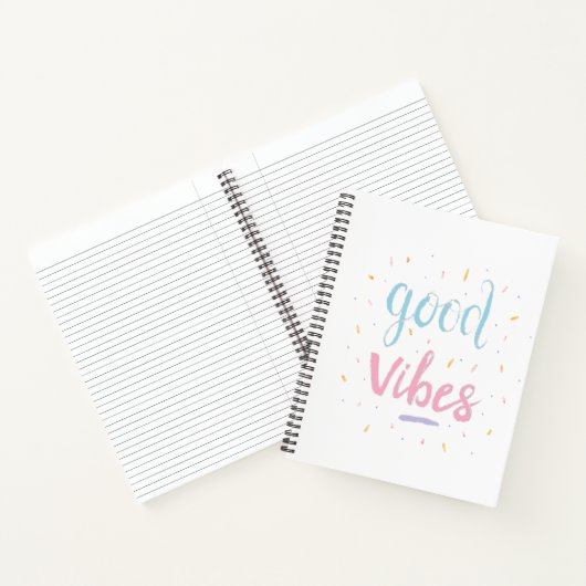 "Good Vibes" Uni Ruled Notebook Notizblock (Innenseite)