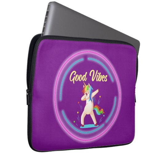 Good Vibes Unicorn Laptopschutzhülle (Vorne Rechts)