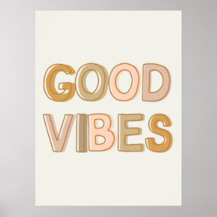 Good Vibes Wand Art Plakat für Studentenwohnheime,