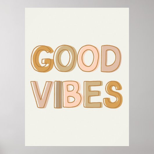 Good Vibes Wand Art Plakat für Studentenwohnheime, (Vorne)