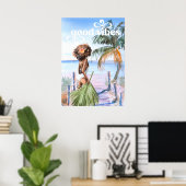 Good Vibes | Wasserfarbe Trendy Retro Summer Beach Poster (Heimbüro)