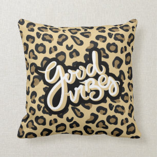 Good Vibes Zitat Cheetah Animal Print Kissen