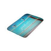 Good Vibes Zitat White Seagull Beach Birds Foto Badematte (Schrägansicht)