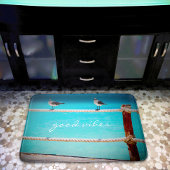 Good Vibes Zitat White Seagull Beach Birds Foto Badematte