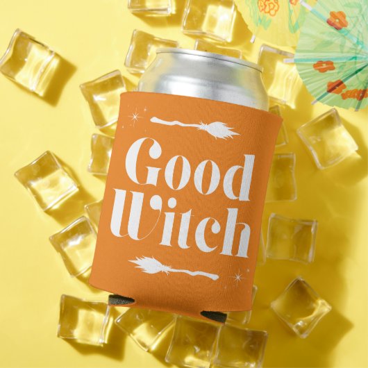 Good Witch Bad Witch Trendy Typografie Halloween Dosenkühler (In Situ Sommer)