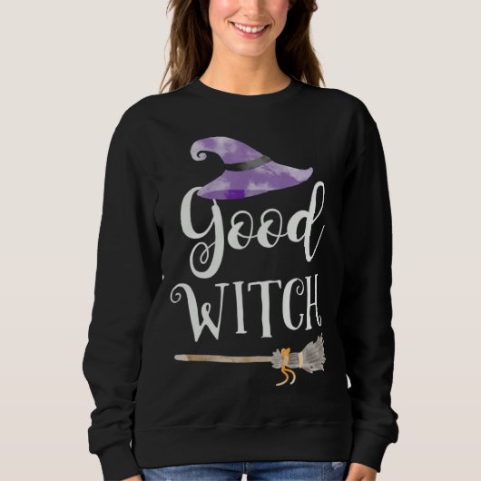 Good Witch Cute Hat Broomstick Halloween Tee (Vorderseite)