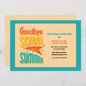 Goodby School Hallo Sommer Einladung (Vorne/Hinten)