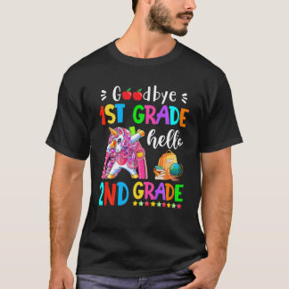 Goodbye 1st Grade Hallo 2nd Grade Teacher Zurück T-Shirt