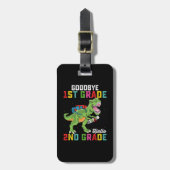 Goodbye 1st Grade Hello 2nd Grade T Rex Dinosaur Gepäckanhänger (Vorderseite vertikal)