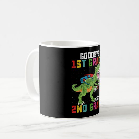 Goodbye 1st Grade Hello 2nd Grade T Rex Dinosaur Kaffeetasse (Vorderseite Links)