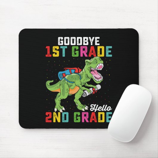 Goodbye 1st Grade Hello 2nd Grade T Rex Dinosaur Mousepad (Mit Mouse)