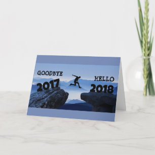Goodbye 2017 Hello 2018 Happy New Year Card Feiertagskarte