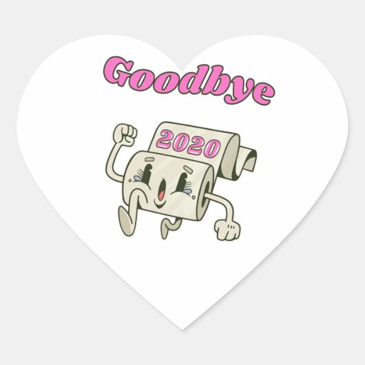 Goodbye 2020 - Es ist endlich vorbei Herz-Aufkleber (Vorderseite)