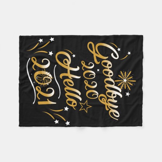 Goodbye 2020 Hello 2021 - Happy New Year 2021 Fleecedecke (Vorderseite (Horizontal))