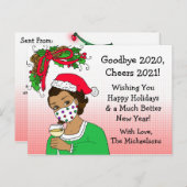 Goodbye 2020 Weihnachten Spaß Funny Retro Lady Postkarte (Vorne/Hinten)