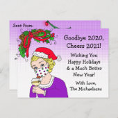 Goodbye 2020 Weihnachten Spaß Funny Retro Lady Postkarte (Vorne/Hinten)