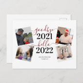 Goodbye 2021 Hello 2022 Calligraphy Foto New Year Postkarte (Vorne/Hinten)