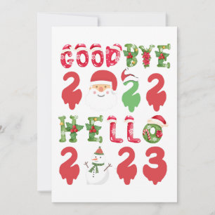 Goodbye 2022 Hallo 2023 Frohes Neues Jahr Weihnach Einladung