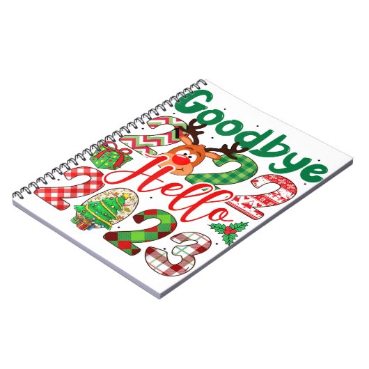 Goodbye 2022 Hallo 2023 Leopard Weihnachten Notizblock (Linke Seite)