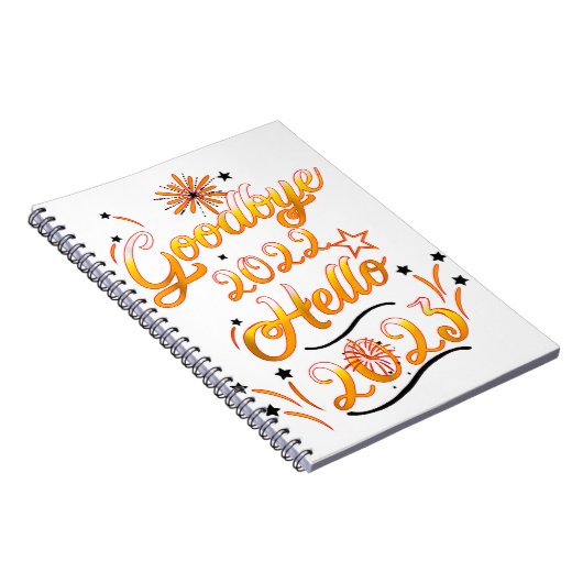Goodbye 2022 Hello 2023 - Fireworks Happy New Year Notizblock (Rechte Seite)