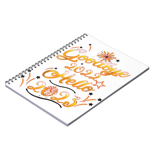 Goodbye 2022 Hello 2023 - Fireworks Happy New Year Notizblock (Linke Seite)