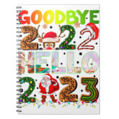 Goodbye 2022 Hello 2023 Niedlich Santa Claus Reind Notizblock (Vorderseite)