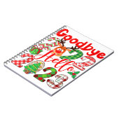 Goodbye 2022 Hello 2023 Niedlicher Weihnachtsleopa Notizblock (Linke Seite)