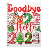 Goodbye 2022 Hello 2023 Niedlicher Weihnachtsleopa Notizblock (Vorderseite)