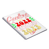 Goodbye 2022 Hello 2023 Niedliches Weihnachtsfest Notizblock (Rechte Seite)