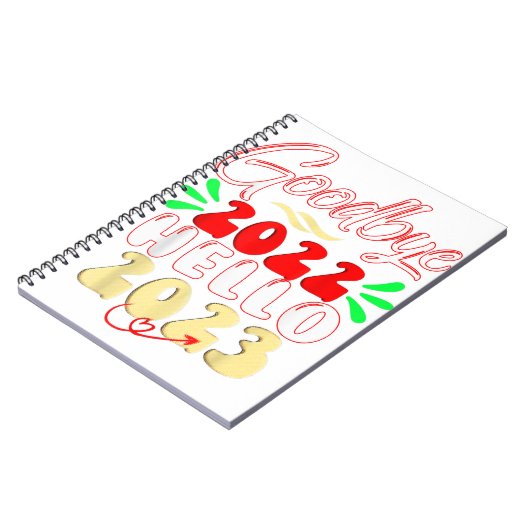 Goodbye 2022 Hello 2023 Niedliches Weihnachtsfest Notizblock (Linke Seite)