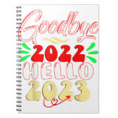 Goodbye 2022 Hello 2023 Niedliches Weihnachtsfest Notizblock (Vorderseite)