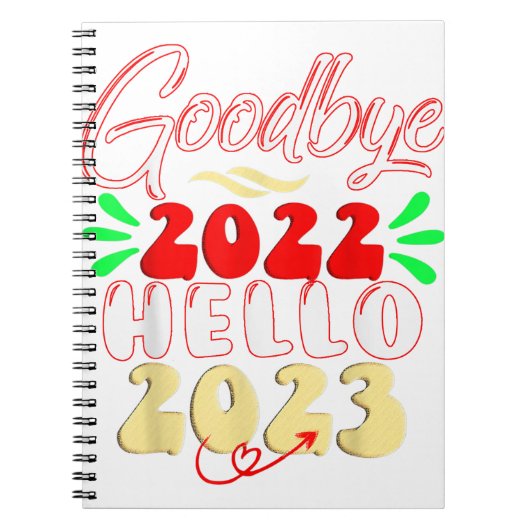 Goodbye 2022 Hello 2023 Niedliches Weihnachtsfest Notizblock (Vorderseite)