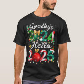 Goodbye 2024 Hallo 2025 Frohe Weihnachten Glück Ne T-Shirt (Vorderseite)