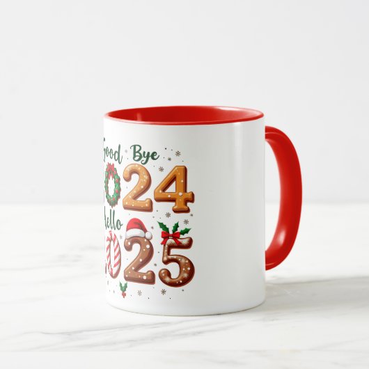 Goodbye 2024, Hello 2025 - Festive New Year Tasse (VorderseiteRechts)