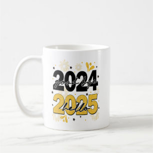 Goodbye 2024 Hello 2025 Fireworks Happy New Years Kaffeetasse