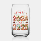 Goodbye 2024 Hello 2025 Happy New year Design Dosenglas (Rückseite)