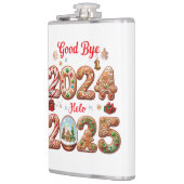 Goodbye 2024 Hello 2025 Happy New year Design Flachmann (Links)