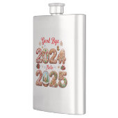 Goodbye 2024 Hello 2025 Happy New year Design Flachmann (Links)