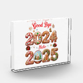 Goodbye 2024 Hello 2025 Happy New Year Design Fotoblock (Links)