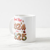 Goodbye 2024 Hello 2025 Happy New year Design Kaffeetasse (Vorderseite Links)