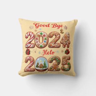 Goodbye 2024 Hello 2025 Happy New year Design Kissen