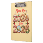 Goodbye 2024 Hello 2025 Happy New Year Design Klemmbrett (Links)