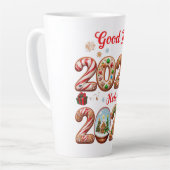 Goodbye 2024 Hello 2025 Happy New year Design Milchtasse (Linke Ecke)