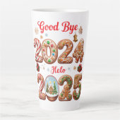 Goodbye 2024 Hello 2025 Happy New year Design Milchtasse (Vorderseite)